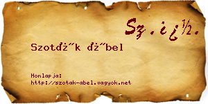 Szoták Ábel névjegykártya